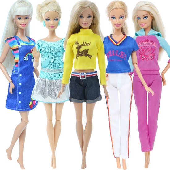 Vêtements de poupée - Convient pour Barbie - Set de 5 tenues - Vêtements  pour poupées