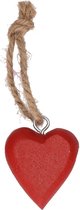 Rood hartje aan touwtje 5 cm