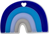 Regenboog - baby speelgoed - silicone - bijtring - bijtspeeltje - blauw