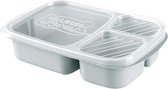 Bento lunchbox - Japanse broodtrommel met 3 compartimenten - brooddoos - broodtrommel kinderen en volwassenen - blauw
