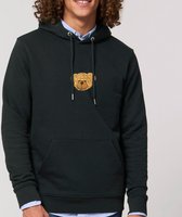 Indigo Island Amsterdam - Premium Hoodie – wolgaren borduring – zachte teddybeer- Zwart- Maat XXL