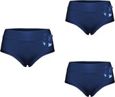 Dames slips 3 pack met strikje L donkerblauw