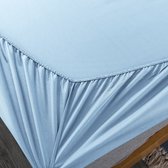 100% Katoen Anti-allergie Hoeslaken voor eenpersoons Boxspring/matras-80x200x25cm-Blauw