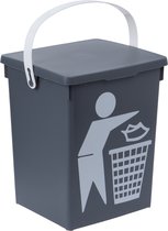 Grijze vuilnisbak/afvalbak 5 liter - Prullenbakken/vuilnisbakken/afvalbakken