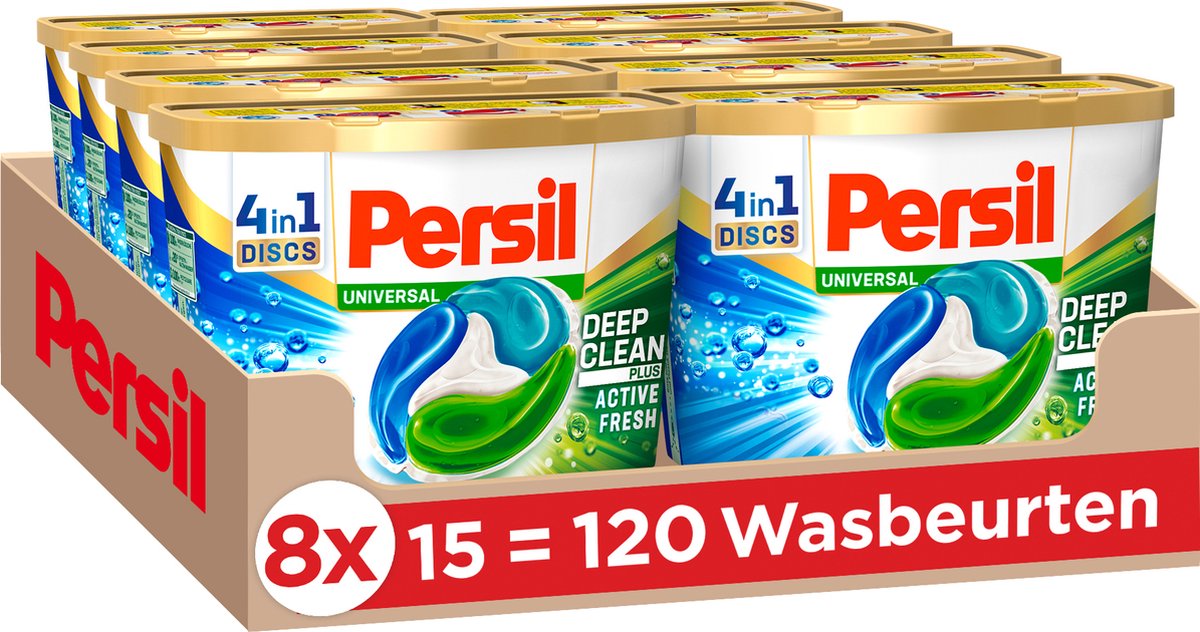 Persil 4in1 Discs Universal Wascapsules - Wasmiddel Capsules - Voordeelverpakking - 8 x 15 wasbeurten