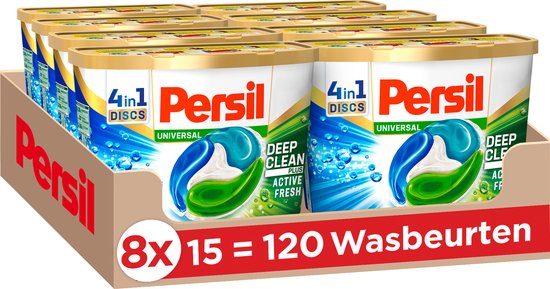 Persil 4in1 Discs Universal Waspods - Wasmiddel Capsules - Voordeelverpakking - 8 x 15 wasbeurten