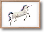 Poster unicorn - A4 - mooi dik papier - Snel verzonden! - eenhoorn - dieren in aquarel - geschilderd door Mies