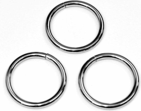 Kalksteen Onzorgvuldigheid Clancy Metalen O-ring zilverkleurig ZWAAR 40 mm - stelringen rvs - 5 bandringen - 4  cm | bol.com