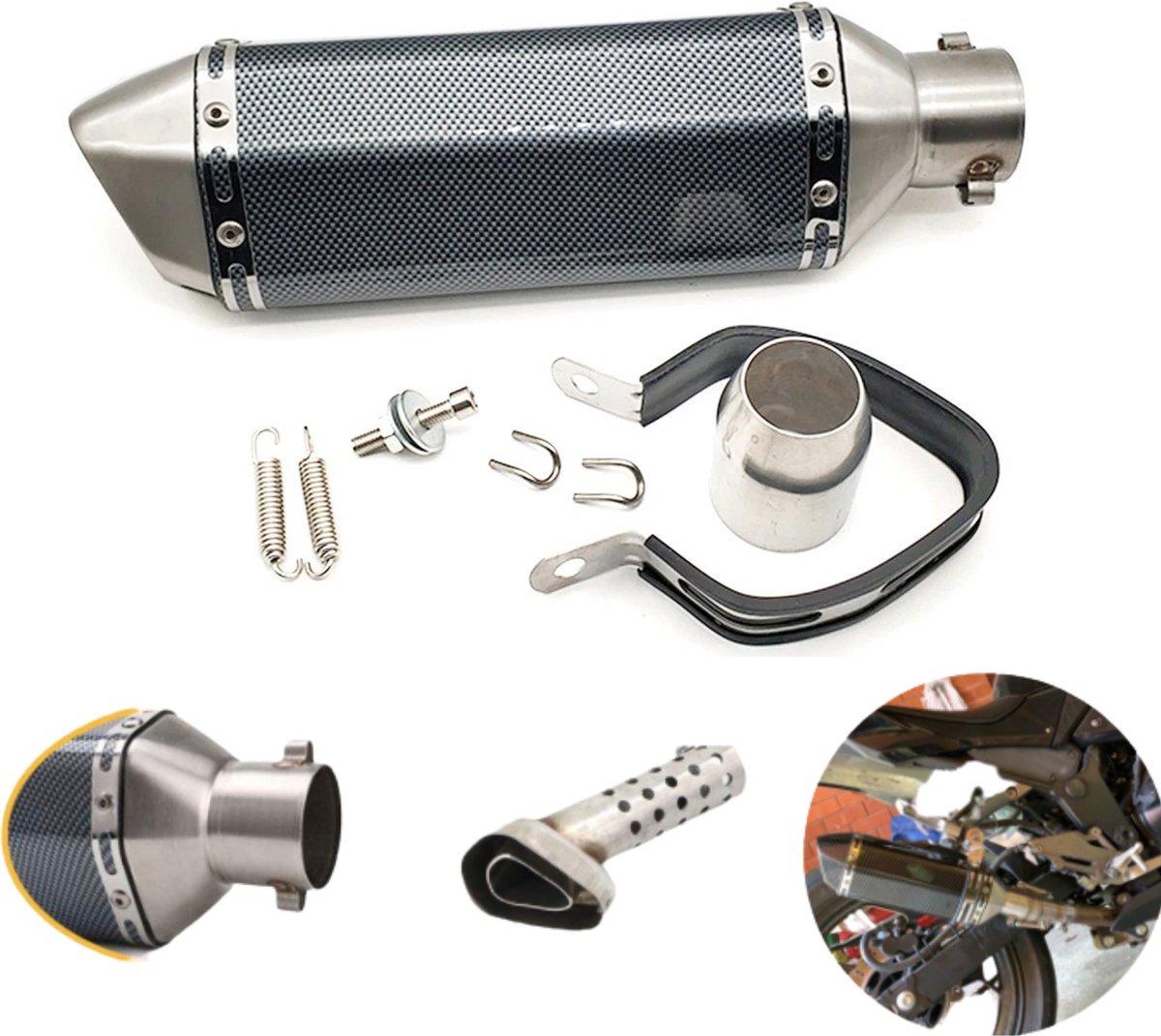 Baceyong veel van 2 universele uitlaatkleppen voor DB Killer Silver Motorcycle 35 mm