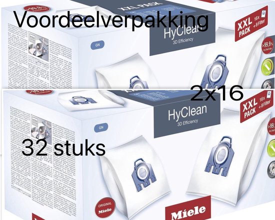 Maak een naam Bestaan monster Miele HyClean 3D Efficiency GN XXL-pack -8x4- Stofzuigerzakken - 32  stuks... | bol.com