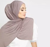 Beige-Taupe Hoofddoek - Sjaal - Hoofddoek - Jersey Hoofddoek - Beige - Zacht Katoenen hoofddoek - Stretch Hoofddoek - 70x170 cm - Gratis Hijabclip