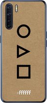 OPPO A91 Hoesje Transparant TPU Case - Octopus Spel Symbols #ffffff