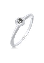 Elli PREMIUM Dames Ring Dames Solitaire Ring Klassiek Elegant Zoutpeper met Diamant (0.05 ct.) in 925 Sterling Zilver