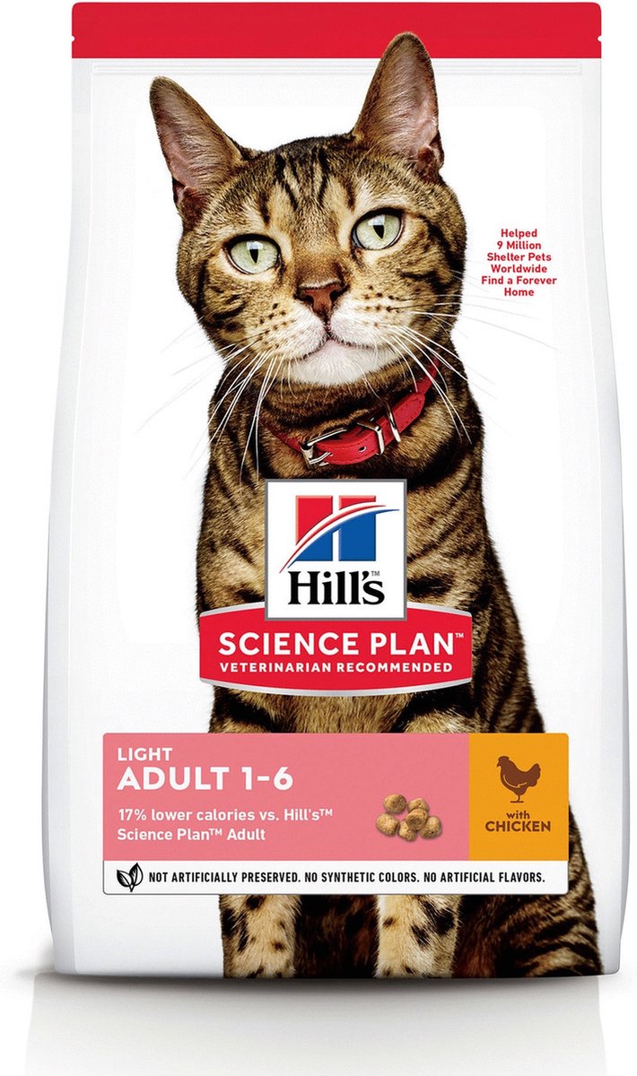 Hill's Science Plan Light Adult - Kip - Kattenvoer - 1.5 kg