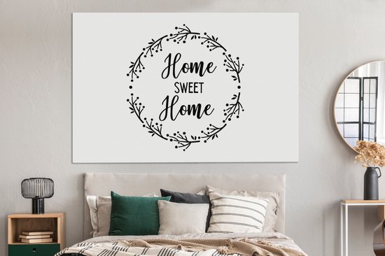 Citations Peinture sur Toile - Home sweet home - Proverbes - Home - Home - 180x120 cm - Décoration murale XXL