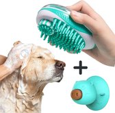 Hondenborstel met zeepdispenser +  Honden Likpad Met Zuignap En Snack - Borstel met zeep – Wasborstel – Kattenborstel – Bad Borstel - Groen