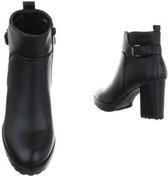 Enkellaarsjes highheel basic Black