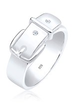 Elli PREMIUM Dames Ring Damesriem Symbool Diamant (0.03 ct.) in 925 Sterling Zilver