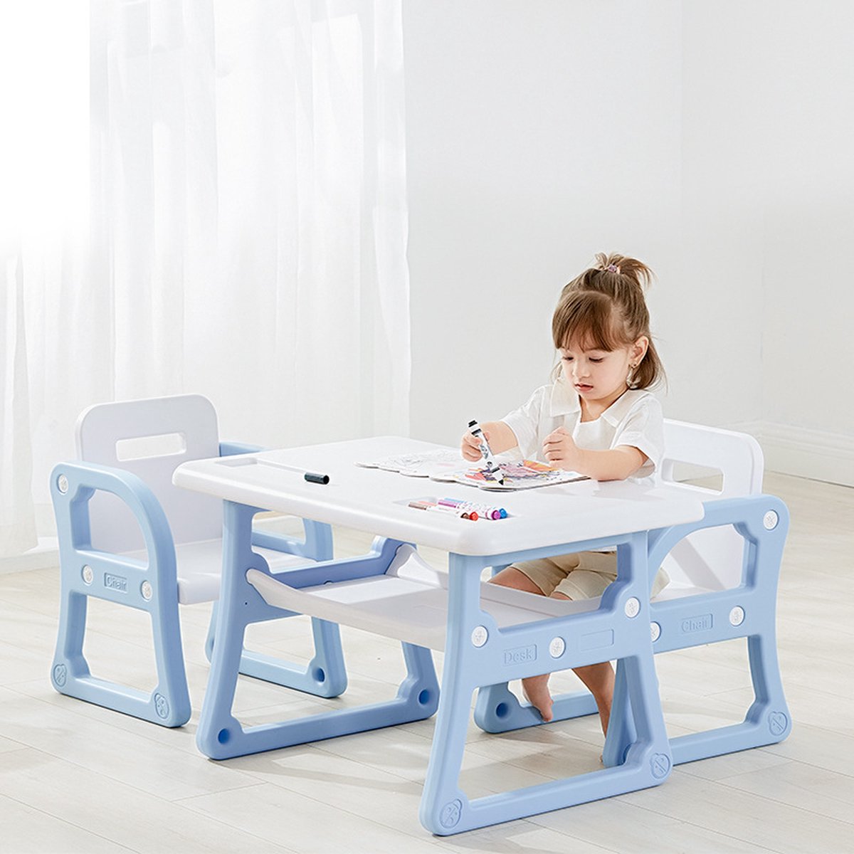 Kindertafel met stoelen - baby tafel smet stoeltjes - kindertafel en stoelen  met... | bol.com