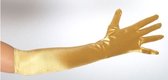 Gouden Satijnlook lange handschoenen, Nieuwjaar, Gala, Carnaval, Themafeest.