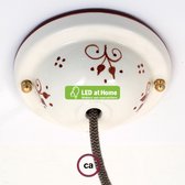 Keramische Deco-81 Berries plafondkap - Afwerking Wit - Bruin
