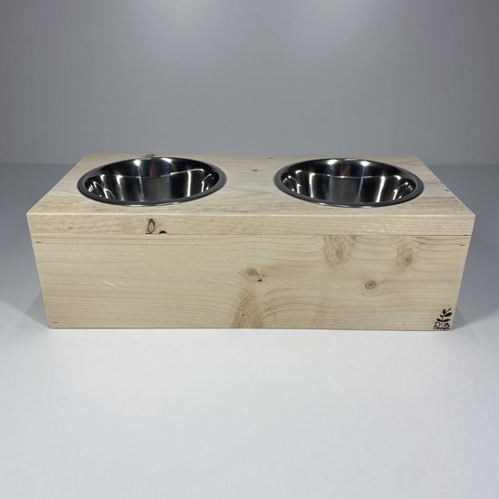 Voerbak steigerhout maat L Naturel