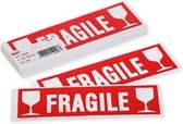 100 x étiquette 'FRAGILE' - Agipa - 60x190mm - rouge vif - adhésif permanent