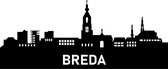 Skyline muursticker Breda - Skyline - Steden - Monomeer high tack - Zwart - Breda