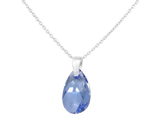veelbelovend Afleiding neus ARLIZI 1993 Ketting Swarovski kristal druppel blauw - 925 sterling zilver -  44 cm | bol
