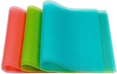 Tapis frigo - Set de table - 9 pièces - Siliconen - 45 x 29 cm - 3 couleurs - Napperons de table - Tapis de tiroir