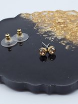 oorknop golden shadow / goud /oorbellen /swarovski/