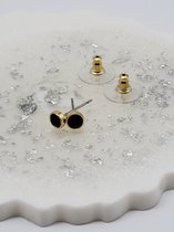 oorknop jet / zwart /oorbellen/biba/swarovski /