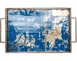 Moogoo Creative Africa - Dienblad 40x30cm - Blauw - Gemaakt van gerecyclede olievaten