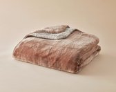 Plaids Cocooning - fleece deken - plaid - Cosy Bicolore Taupe - Superzachte fleece - 200 cm x 150 cm - Manon's Collections