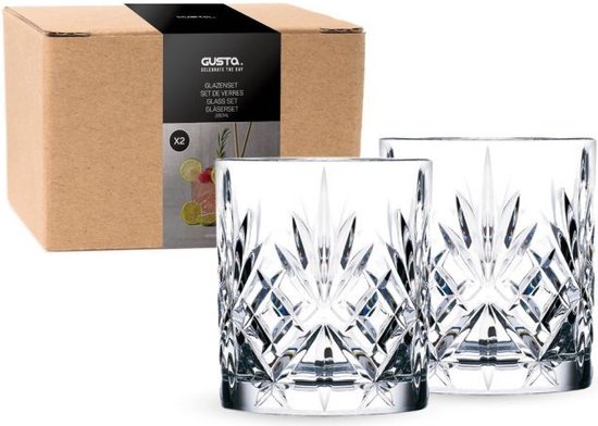 Gusta - Glazenset 280ml - set 2 stuks - waterglas - whiskyglas -  cocktailglas -... | bol.com
