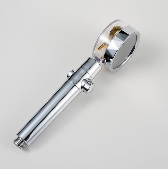 Een Waterbesparende Douchekop - Stopknop - Turbo Fan - Waterbesparend - Uniek design - Chroom - Hoge druk - Universeel