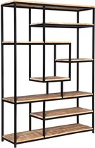 Boekenkast 150x40x200 cm mangohout en metaal