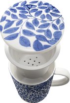 Theebeker, koffiebeker  planten bestaande uit kop 300 ml met filter plus deksel.