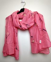 Lange dames sjaal Tulpen roze