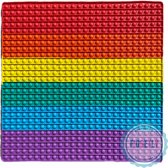Fidgetly - Mega Pop it - Regenboog kleuren  - 50 cm - 676 pops