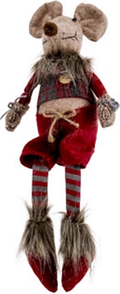 Figuur Muis met losse beentjes - H45cm - textiel