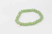 Bubbels Sieraden Crystal armband nile green pearl shine - groen - maat one size - f7