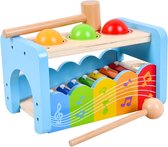 ZaCia Hamerbank en Xylofoon - Speelgoed - Regenboog Hout 6-delig - Houtenspeelgoed - Hamerspel - Houten Muziek Instrument - Educatief Speelgoed