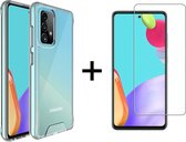 Samsung A72 Hoesje - Samsung Galaxy A72 hoesje Hardcase siliconen case transparant hoesjes back cover hoes Extra Stevig - 1x Samsung A72 Screenprotector