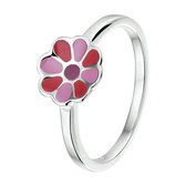 The Kids Jewelry Collection Ring Bloem - Zilver Gerhodineerd