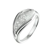 The Jewelry Collection Ring Gescratcht Zirkonia - Zilver