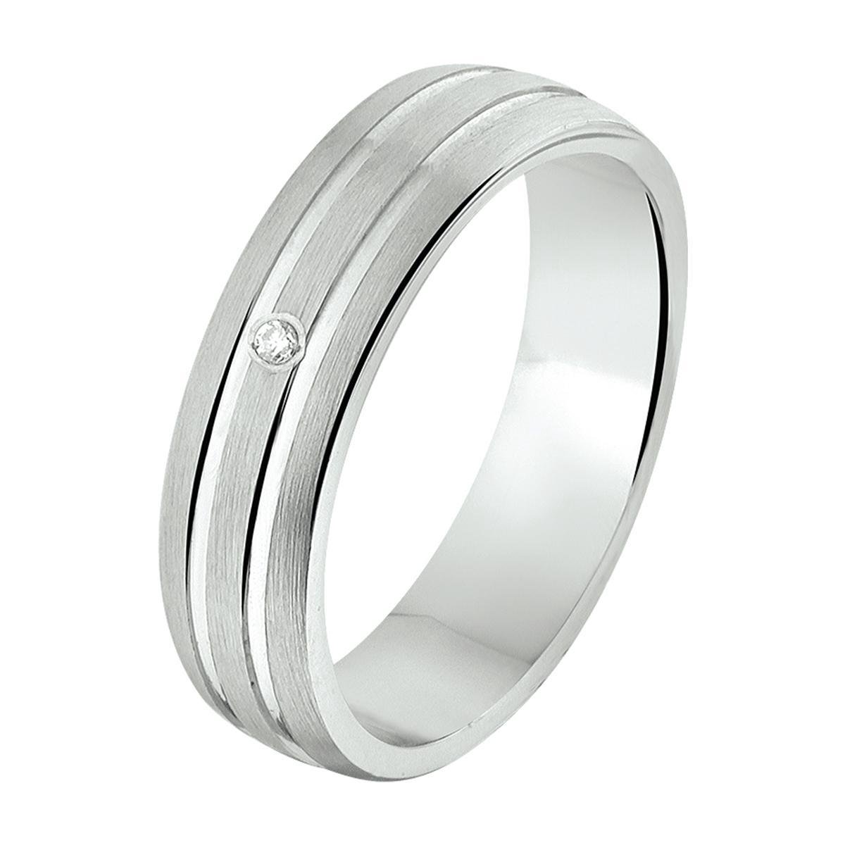 Gerhodineerd Zilver Ring A304 - 5 Mm 0.01Ct H Si 1315566