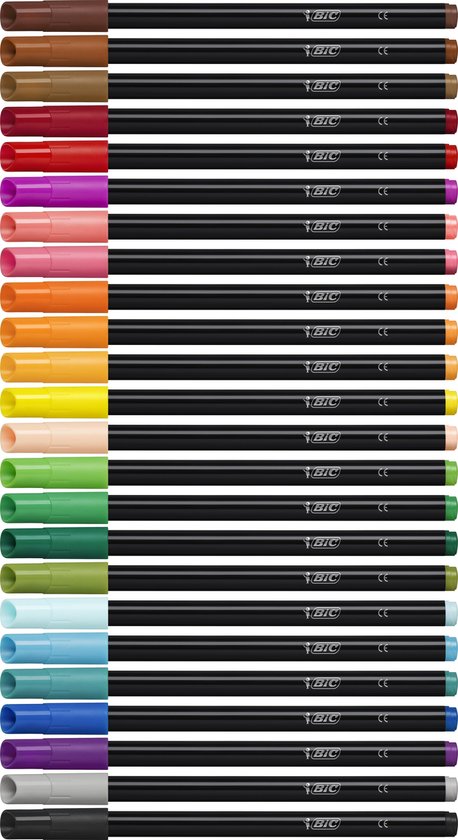Feutres Bic Color Up, boîte en carton de 24 pièces de couleurs assorties