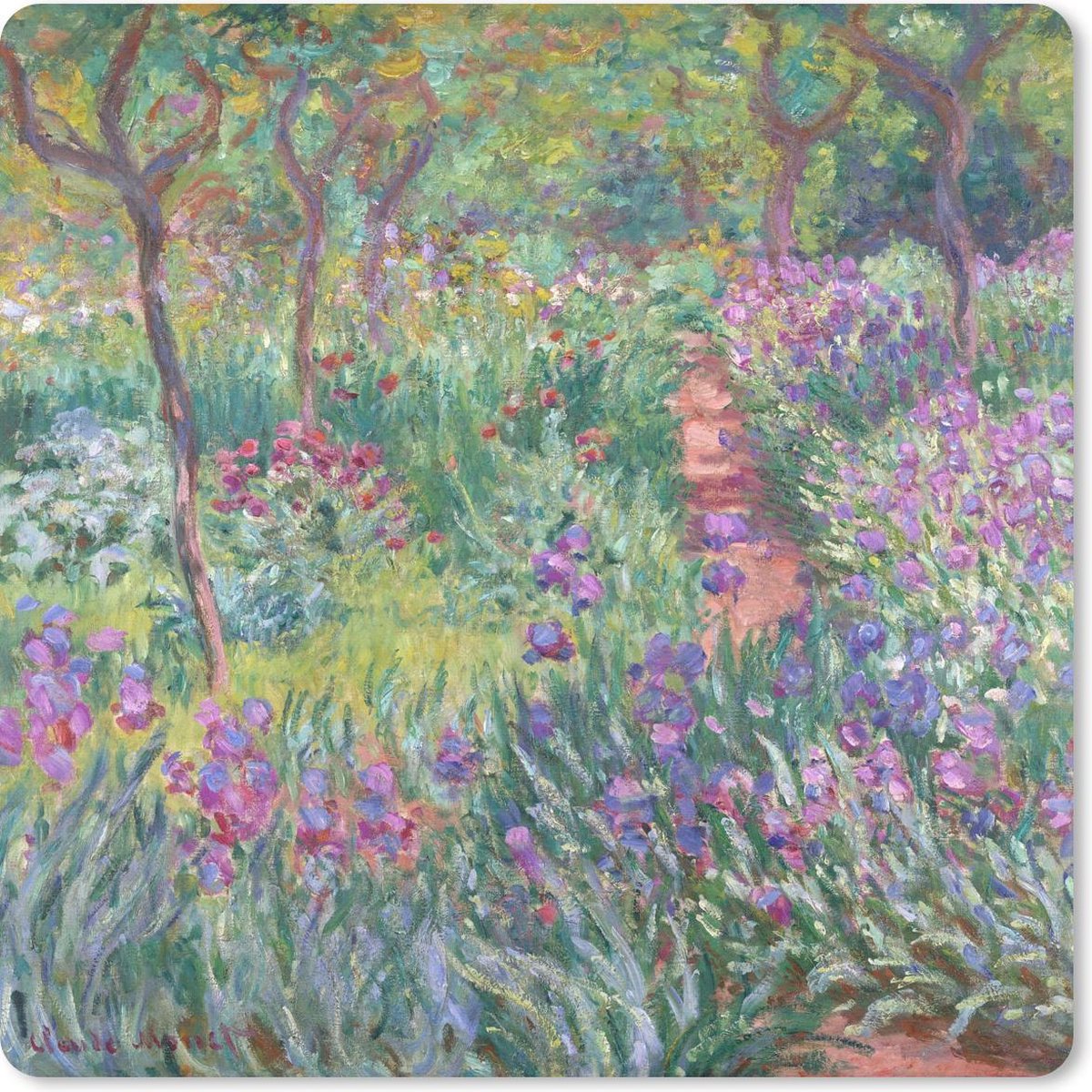 Muismat 20x20 cm - Mousepad De tuin van de artiest in Giverny - Claude Monet - Muismatten