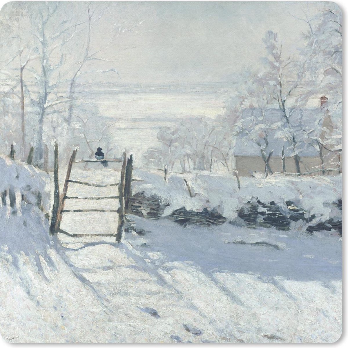 Muismat 30x30 cm - Mousepad De ekster - Claude Monet - Muismatten
